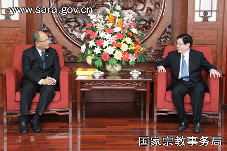 「佛教」王作安局长会见世界佛教徒联谊会秘书长