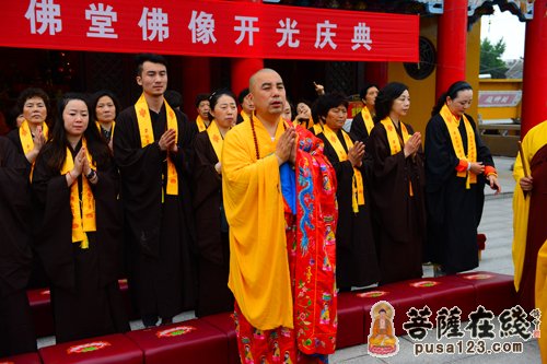 江苏扬州市宝应龙竿寺举行千佛堂开光法会 江苏扬州市宝应龙竿寺举行千佛堂开光法会