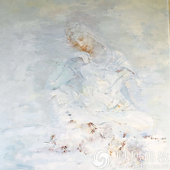 「嵩山」河南嵩山大法王寺书画艺术展举行 佛像油画别具一格