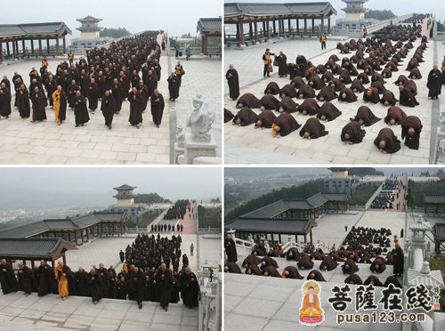 「佛教」大安大和尚率众行脚二十五公里朝拜东林大佛