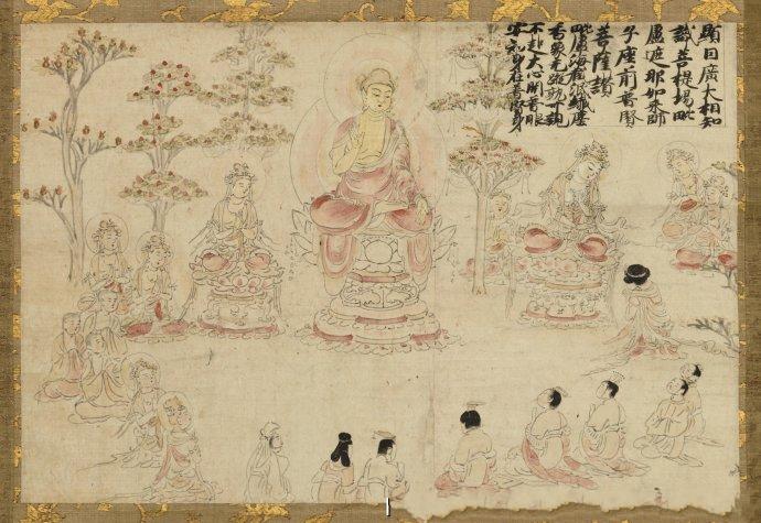 「佛教」佛教绘画艺术：华严五十五所画卷断简