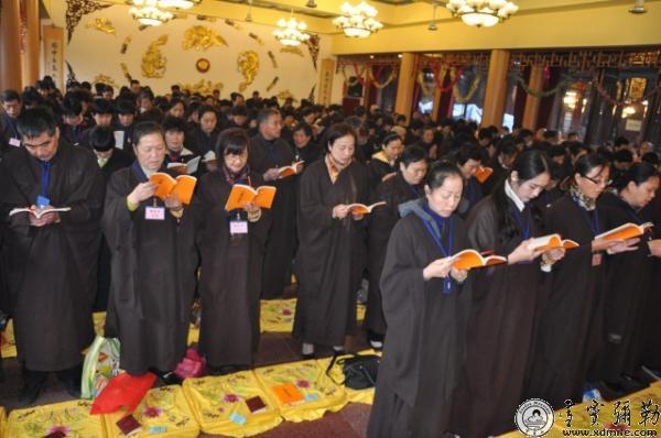 「佛教」浙江宁波佛教居士林举行三皈五戒皈依法会