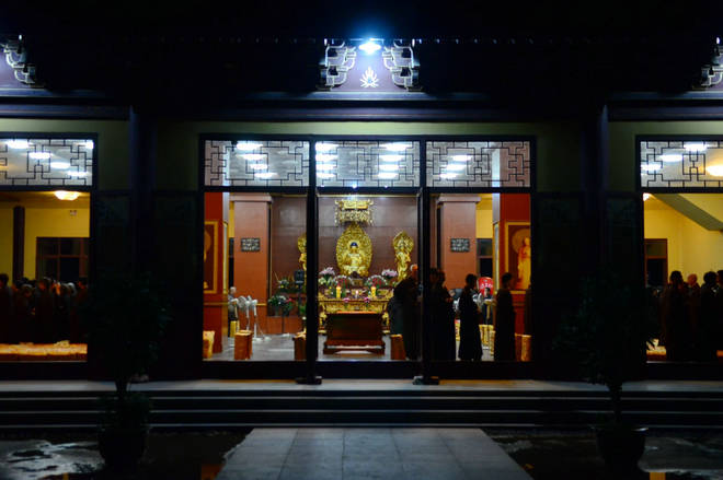 「东林寺」江西九江东林寺2014年8月一昼夜经行圆满结束