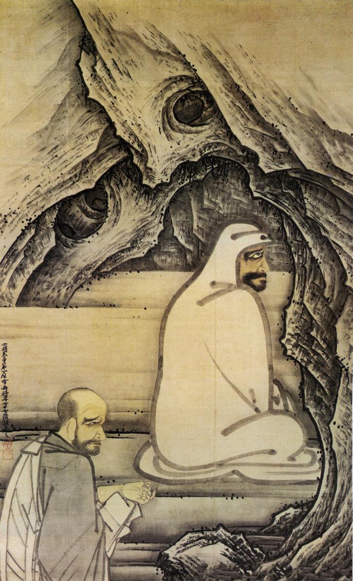 「菩提达摩」日本画圣雪舟禅师《断臂求法》图——纪念达摩大师诞辰