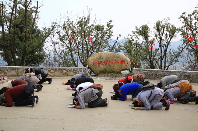 「东林大佛」武汉居士团朝拜江西九江东林大佛