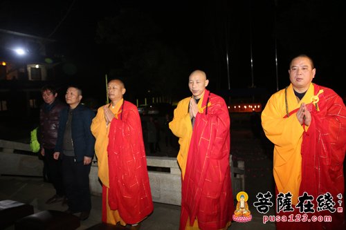 「法华寺」湖南湘阴县佛协丁酉元宵节供灯放生祈福活动于法华寺举行