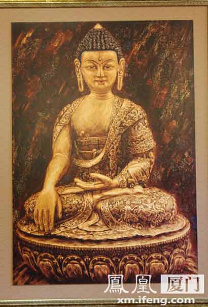 「佛教」油画名家吴轲阳将《金释迦牟尼佛》赠给千年古刹南普陀寺