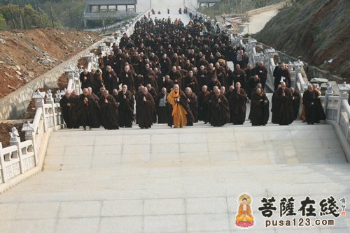 「佛教」大安大和尚率众行脚二十五公里朝拜东林大佛