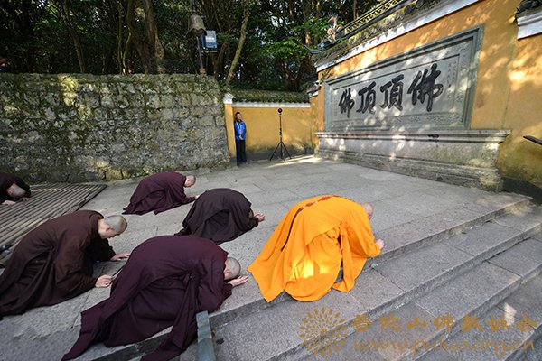 「普陀山」第十五届普陀山南海观音文化节“僧众礼佛顶、万信齐朝拜”法会隆重举行