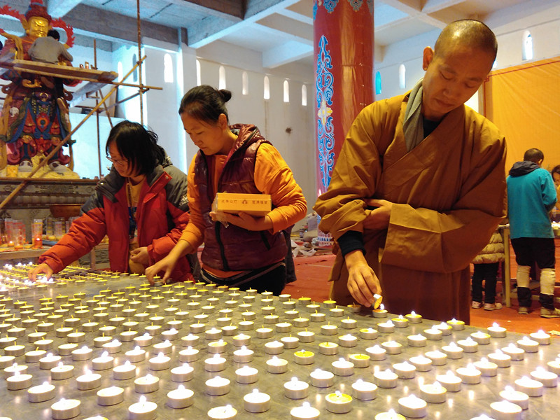「佛教」北京大觉堂五台山供灯，祁请善知识长久住世