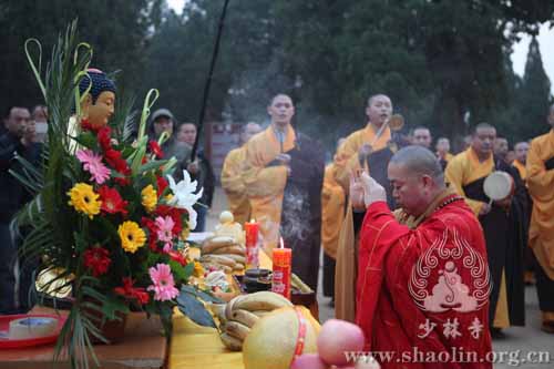 「佛教」河南少林寺方丈永信大和尚率两序大众塔林祭祖