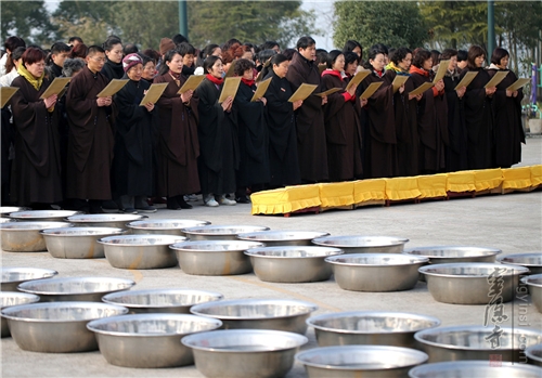 「灵隐寺」浙江杭州灵隐寺举行丙申年春季放生祈福法会