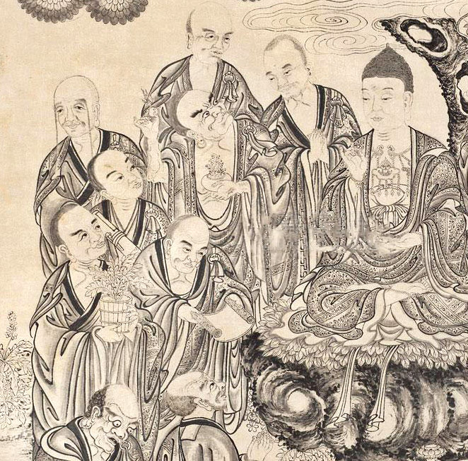 「佛教」《十八罗汉礼佛图》 赏析