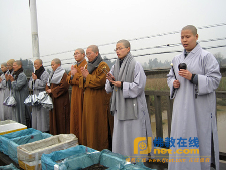 福建佛学院女众部象峰慈善组举行放生活动