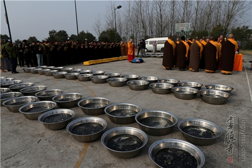 「灵隐寺」浙江杭州灵隐寺举行丙申年春季放生祈福法会