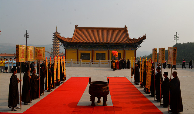 「佛教」山东省博山正觉寺举行迎请释迦牟尼佛舍利仪式