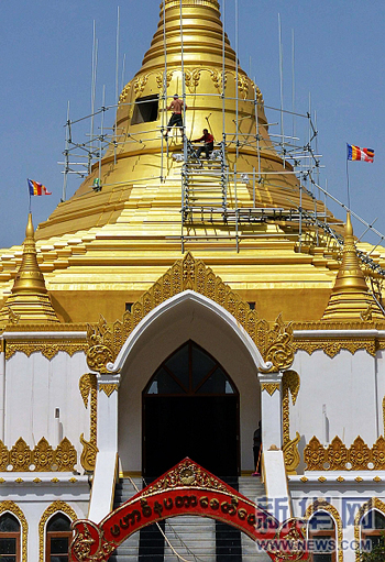 「佛教」河南洛阳白马寺缅甸风格佛殿展露“芳容”