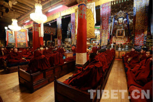 「大昭寺」西藏拉萨大昭寺举行法会为地震灾民祈福诵经