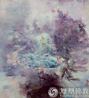 「嵩山」河南嵩山大法王寺书画艺术展举行 佛像油画别具一格