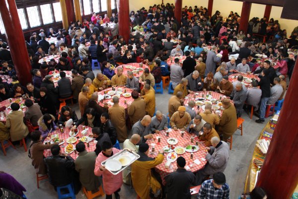 「雁荡山」浙江雁荡山能仁寺举行2014年新年团圆饭活动