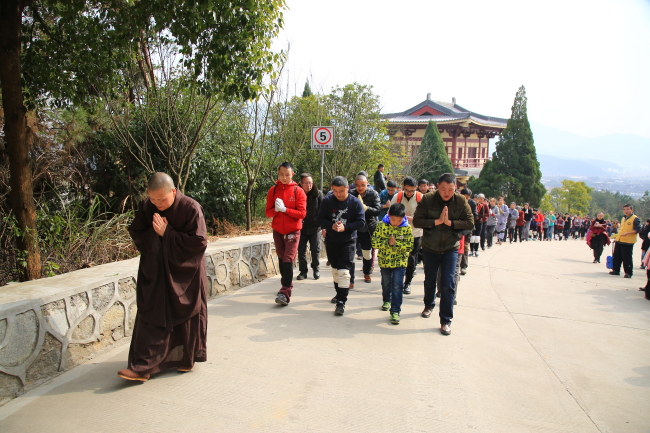「东林大佛」武汉居士团朝拜江西九江东林大佛