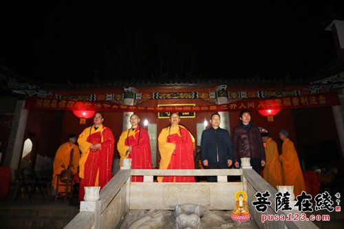 「法华寺」湖南湘阴县佛协丁酉元宵节供灯放生祈福活动于法华寺举行