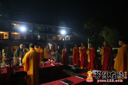「法华寺」湖南湘阴县佛协丁酉元宵节供灯放生祈福活动于法华寺举行