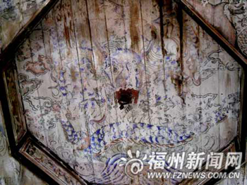 「壁画」闽罗源贝溪村庆田寺白灰偶落 千年古壁画重露真颜
