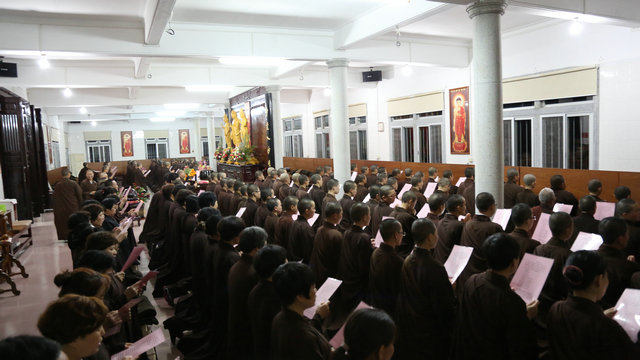 「佛教」广东尼众佛学院2015年度春季佛七法会圆满解七