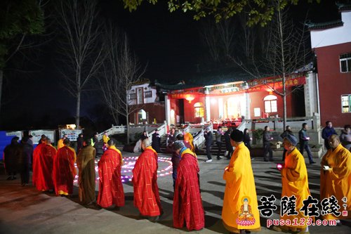 「法华寺」湖南湘阴县佛协丁酉元宵节供灯放生祈福活动于法华寺举行
