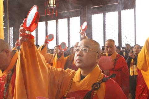 「佛教」浙江绍兴柯桥平阳寺举行财神菩萨开光法会