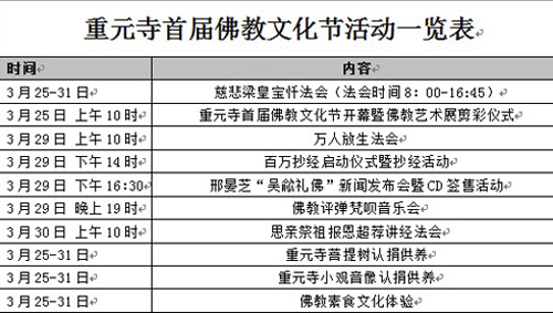 「佛教」苏州重元寺将举办首届佛教文化节