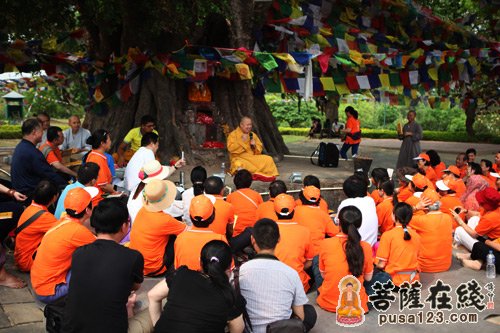 「释迦牟尼」印顺法师带领弘法寺义工、朝圣团在蓝毗尼花园举行诵经祈福法会
