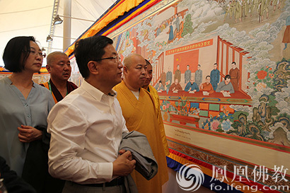 「佛教」十世班禅巨幅唐卡亮相博鳌 佛教艺术引全球瞩目