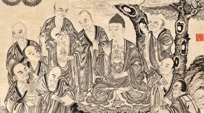 「佛教」《十八罗汉礼佛图》 赏析