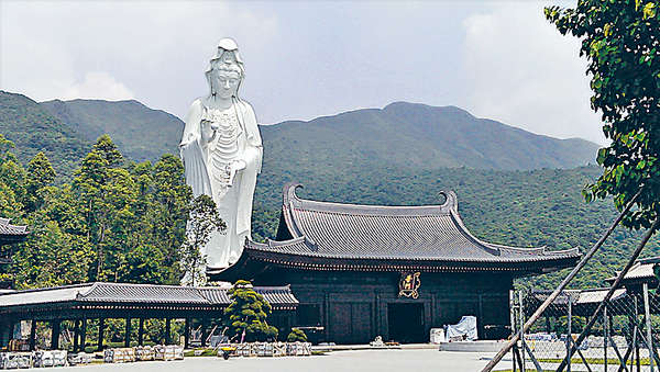 「慈山寺」香港慈山寺76米观音像全球第二高下月中全面开放