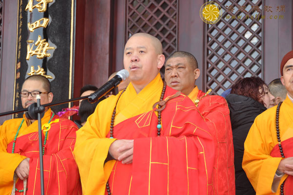 「佛教」江苏宜兴大潮山福源寺隆重举行大雄宝殿落成、佛像开光暨果兴法师升座庆典