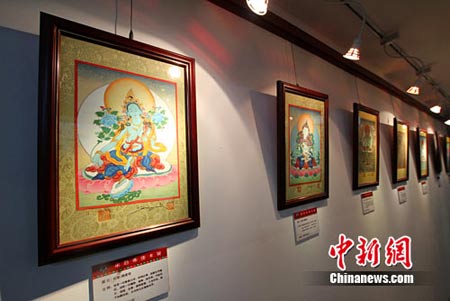 「唐卡」西藏唐卡绘画大师广州办艺术展祈福亚运（图）