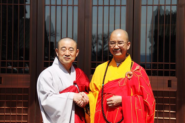 「佛教」韩国天台宗总务院长正山长老一行参访北京龙泉寺