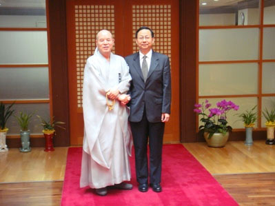 「佛教」驻韩国大使张鑫森拜会韩佛教曹溪宗总务院长慈乘法师