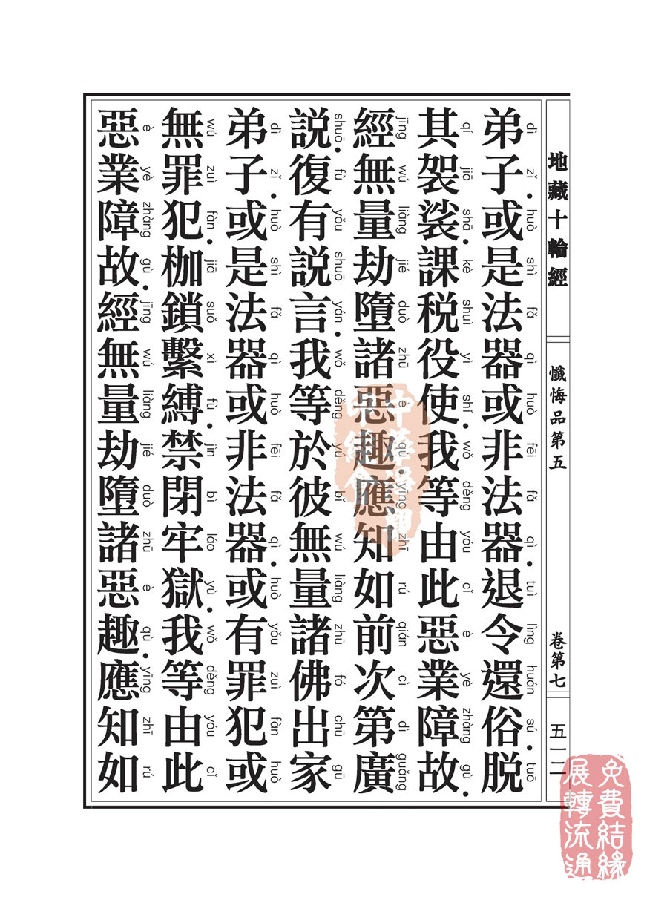 地藏十轮经:忏悔品第五 地藏十轮经:忏悔品第五