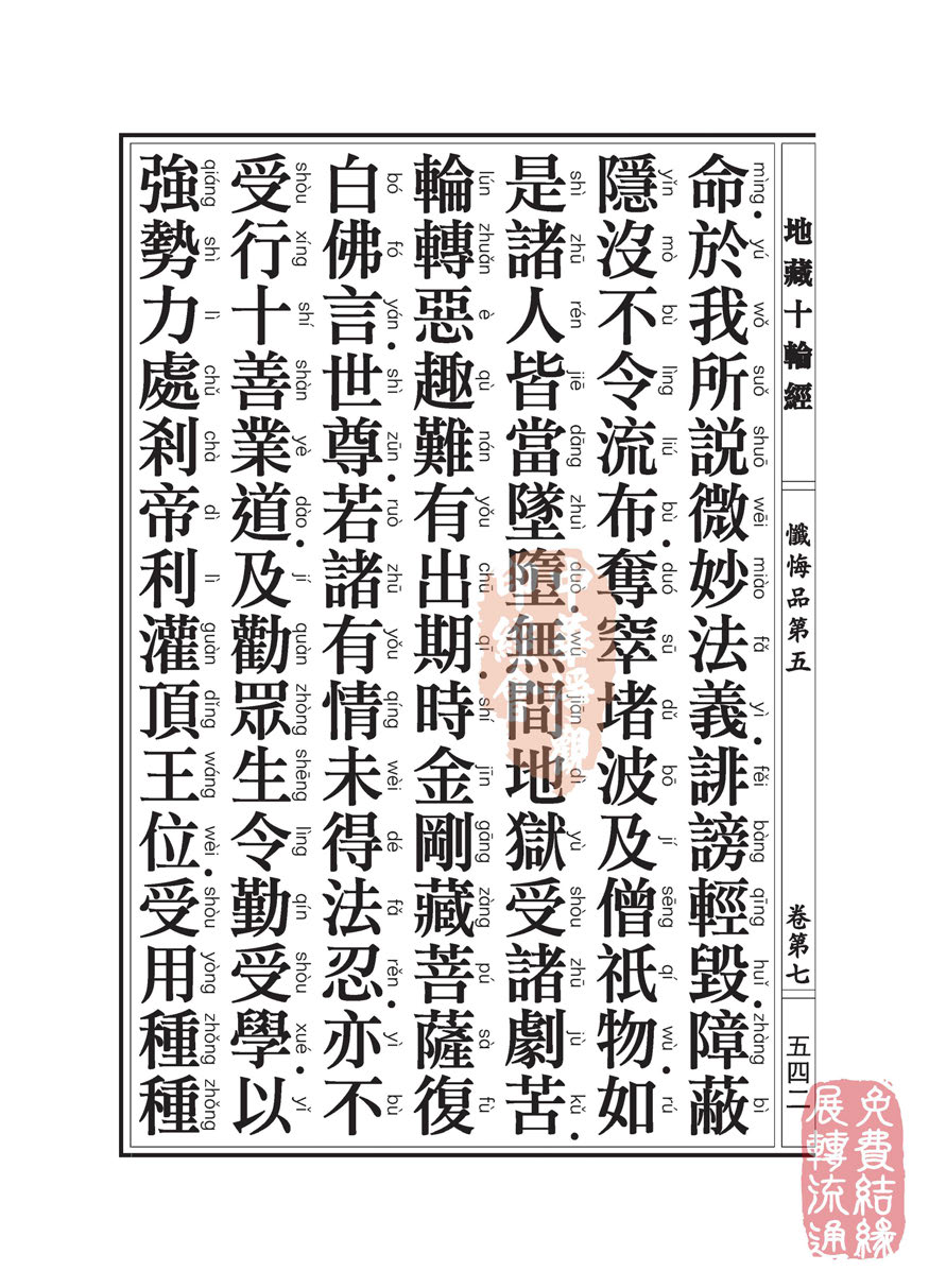 地藏十轮经:忏悔品第五 地藏十轮经:忏悔品第五