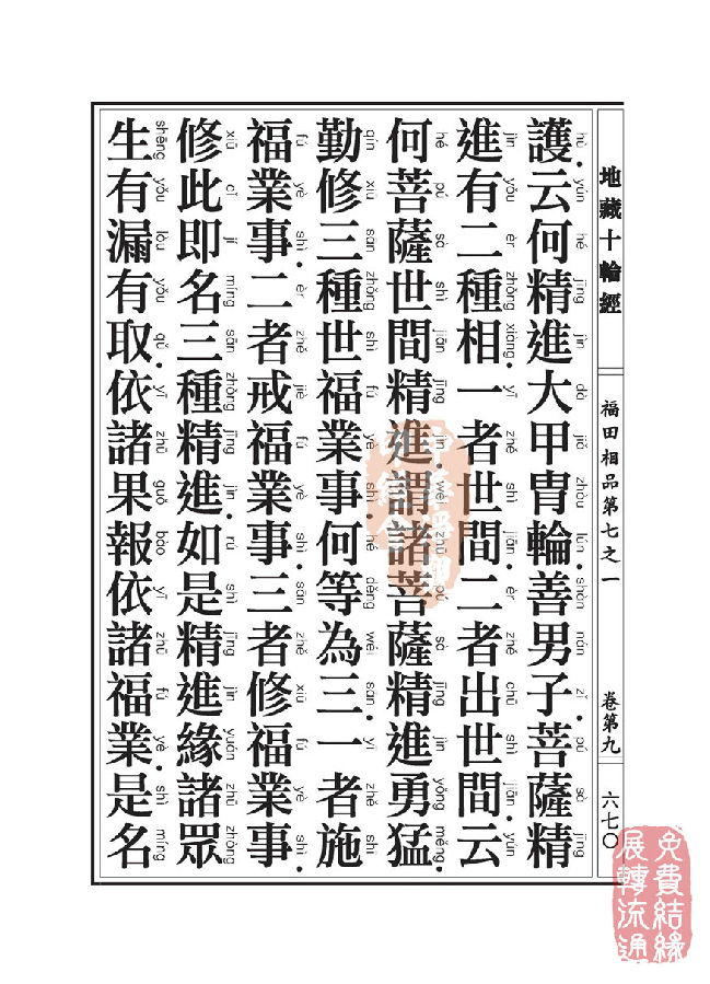 地藏十轮经:福田相品第七之一 地藏十轮经:福田相品第七之一