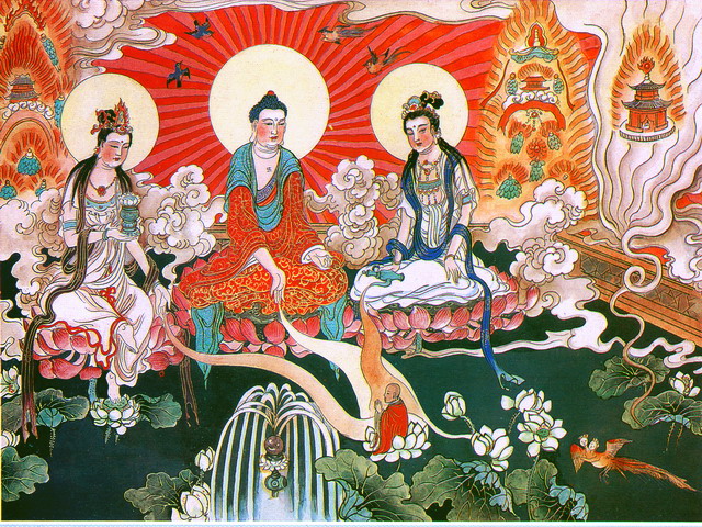 「观无量寿经」《观无量寿经》图文解说19、杂观三圣观