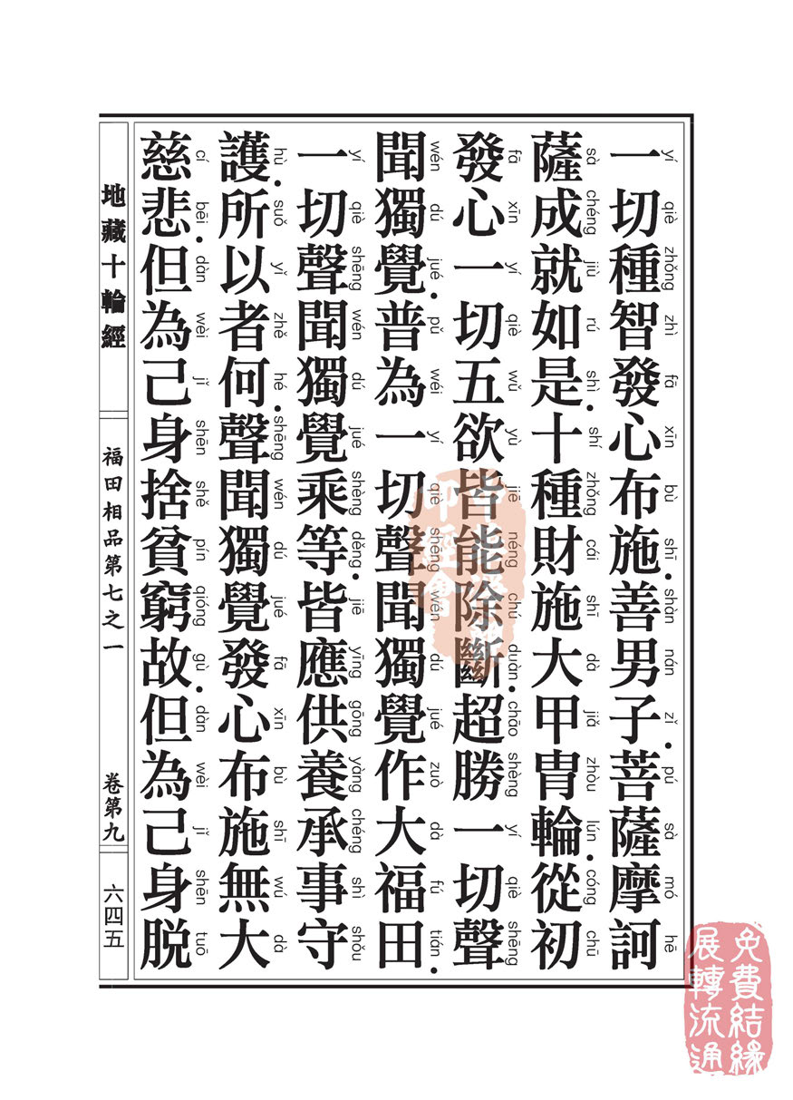 地藏十轮经:福田相品第七之一 地藏十轮经:福田相品第七之一