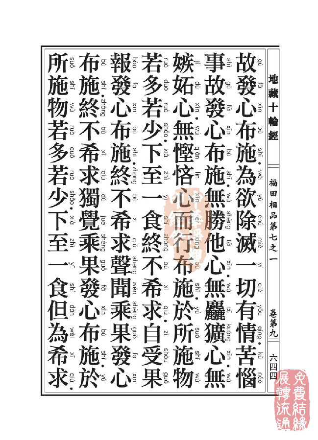 地藏十轮经:福田相品第七之一 地藏十轮经:福田相品第七之一