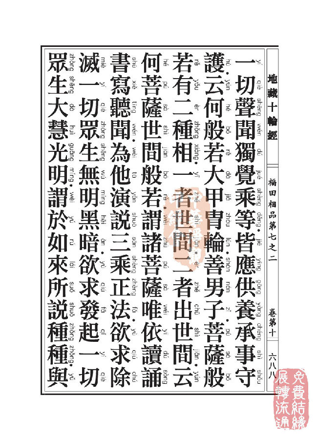 地藏十轮经:福田相品第七之二 地藏十轮经:福田相品第七之二