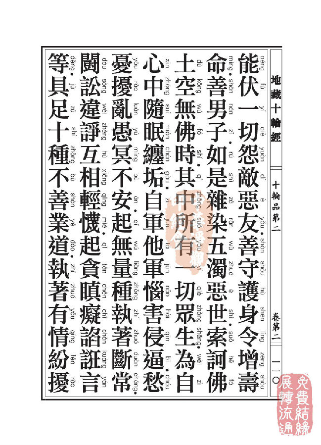 地藏十轮经:十轮品第二 地藏十轮经:十轮品第二