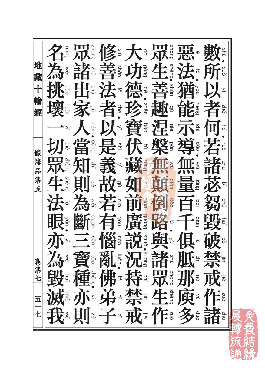 地藏十轮经:忏悔品第五 地藏十轮经:忏悔品第五