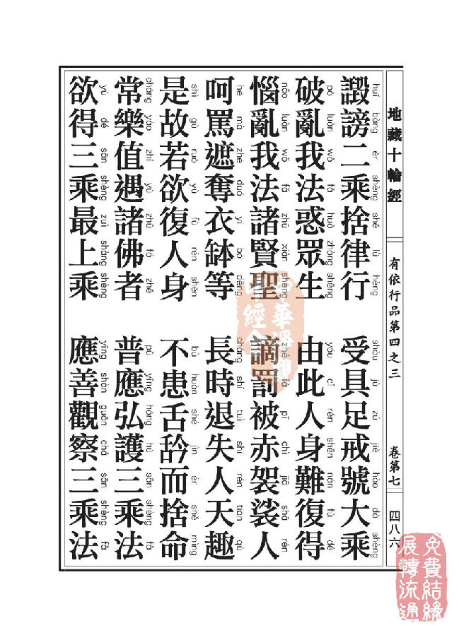 地藏十轮经:有依行品第四之三 地藏十轮经:有依行品第四之三
